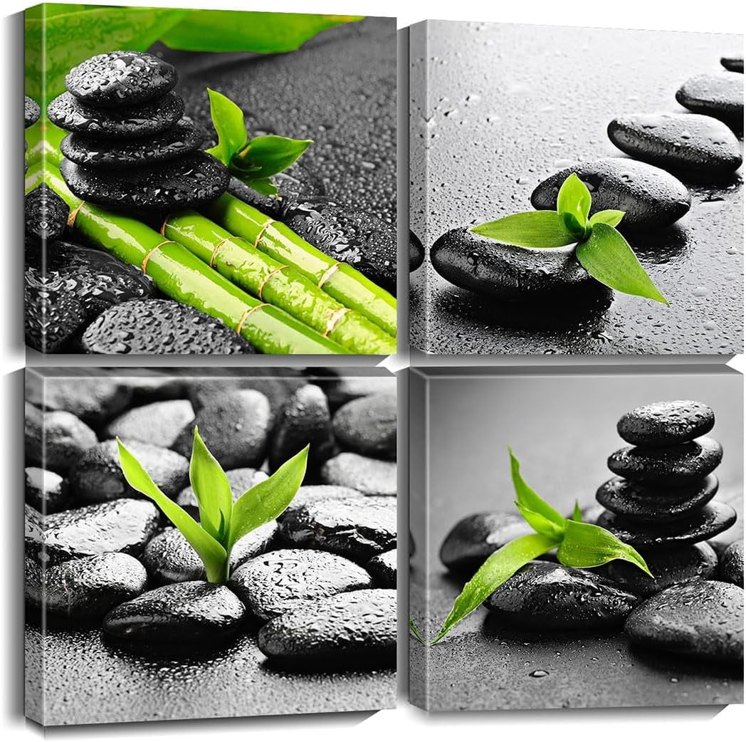 Zen Stones Canvas Wall Art Pictures Relaxed Print Artwork for Bathroom ...