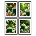 thumbnail image 1 of Zen Stones Relax and Calm Massage Laundry Room Bathroom Decor Set of 4 Framed Bamboo Wall Art Print, 1 of 6