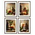 thumbnail image 1 of Zen Stones Relax and Calm Massage Laundry Room Bathroom Decor Set of 4 Framed Bamboo Wall Art Print, 1 of 6