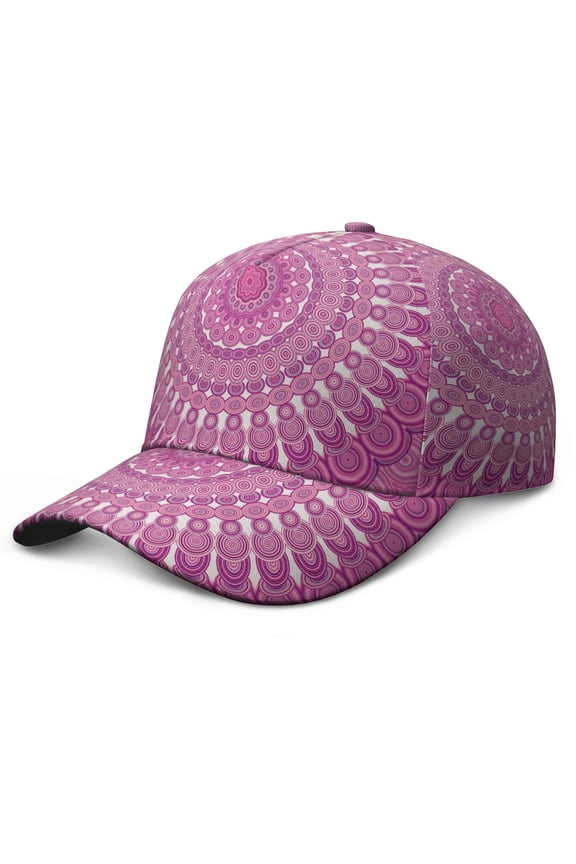 Zen Style Structured Baseball Cap - Dreamy Floral Pattern Outdoor Hiking Hat for Men & Women