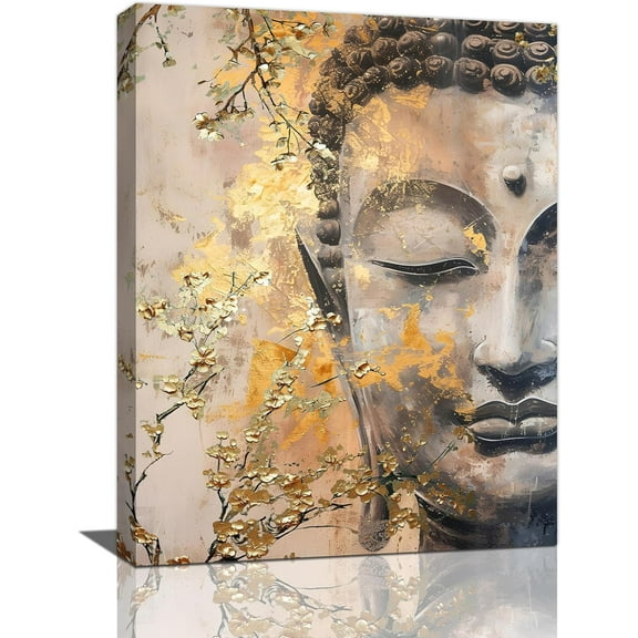 Zen Wall Art Buddha Statue Wall Decor Spiritual Meditation Canvas Print Buddha Pictures Painting Artwork Home Decorations for Spa Yoga Bedroom Buddhist Home Living Room 12"x16"