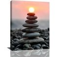 thumbnail image 1 of Zen Wall Art Stone Sunrise Pictures Wall Decor Zen Decor Canvas Print Yoga Spa Meditation Painting Calming Home Decorations Artwork For Spiritual Room Office Living Room Bedroom Bathroom 12"x16", 1 of 6
