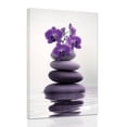 thumbnail image 1 of Zen Wall Art Stones Picture Orchid Canvas Painting Zen Water Prints Spa Bathroom Decor Meditation Yoga Room Office Home Framed, 1 of 5