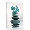 thumbnail image 1 of Zen Wall Art Stones Picture Orchid Canvas Painting Zen Water Prints Spa Bathroom Decor Meditation Yoga Room Office Home Framed, 1 of 5