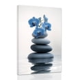 thumbnail image 1 of Zen Wall Art Stones Picture Orchid Canvas Painting Zen Water Prints Spa Bathroom Decor Meditation Yoga Room Office Home Framed, 1 of 5