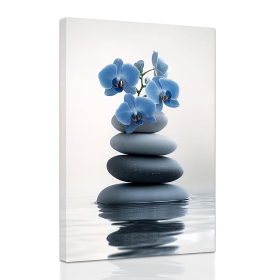 Zen Wall Art Stones Picture Orchid Canvas Painting Zen Water Prints Spa Bathroom Decor Meditation Yoga Room Office Home Framed