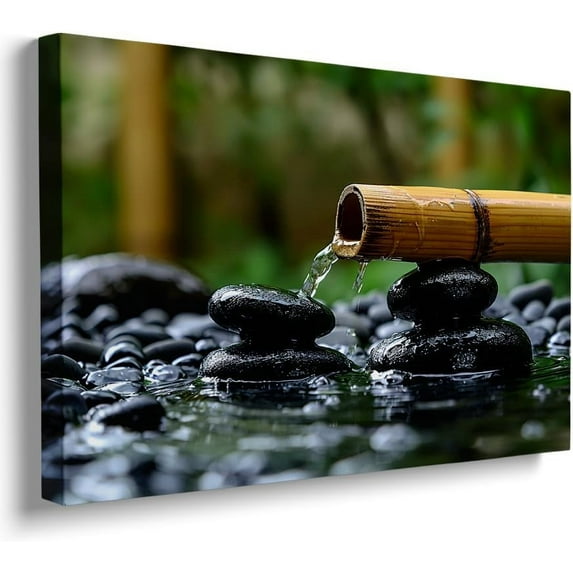 Zen Wall Art Zen Bathroom Decor Stone Bamboo Pictures Canvas Kitchen DecoratiMeditation Posters Prints Artwork Spiritual Decor Modern Bedroom Wall Decor Home Decor 12x16 poster frame wall art