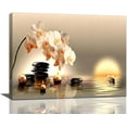 thumbnail image 1 of Zen Wall Art Zen Stone Candle White Orchid Flower Pictures Abstract Relax Calm Spa Painting Large Size Framed Canvas Prints Wall Decor for Living Room Bedroom Wall Home Office Artwork 16"x12", 1 of 6