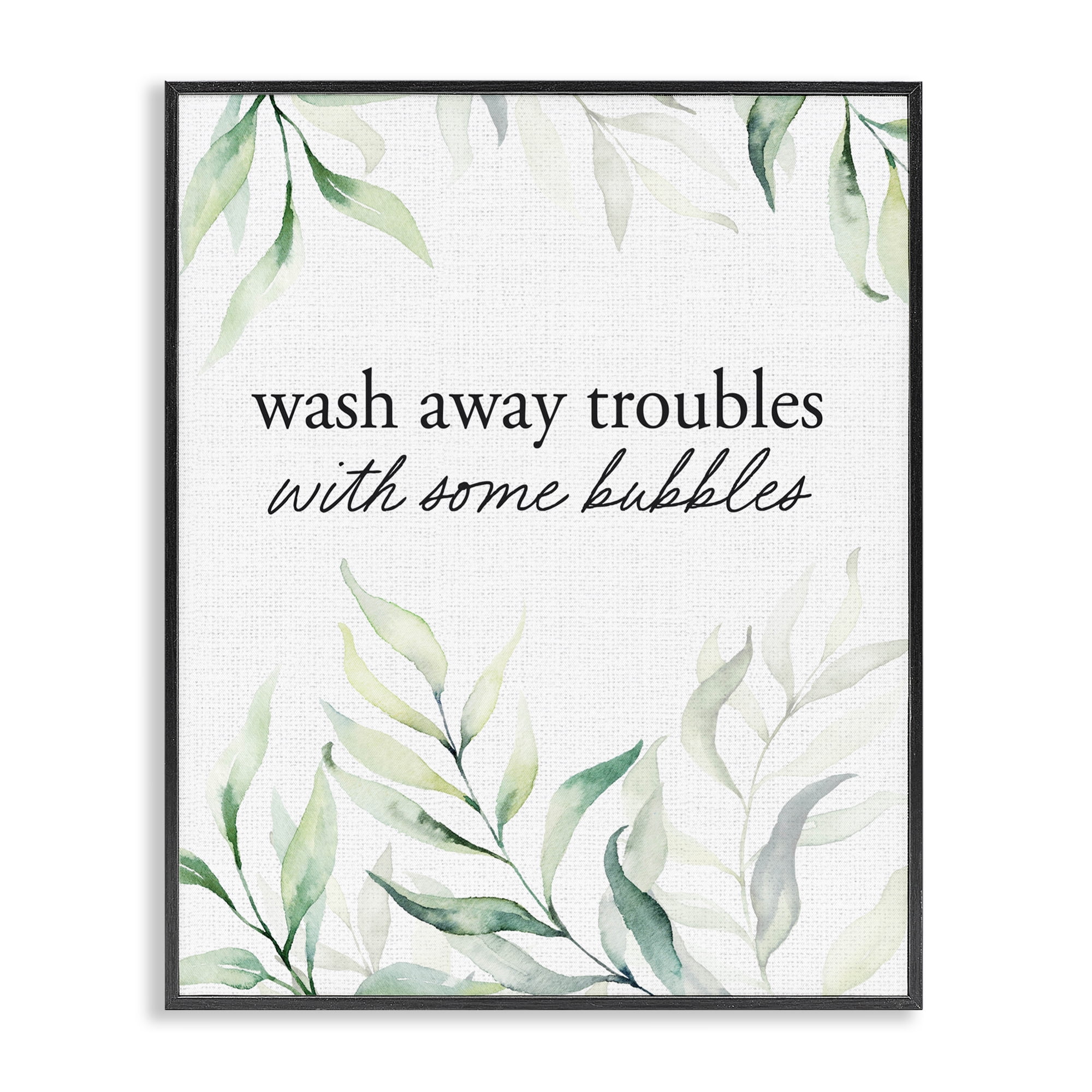 Zen Wash Away Troubles Black Framed Giclee Art, design by Lettered and Lined