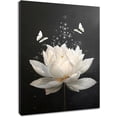 thumbnail image 1 of Zen Water Lily Canvas Wall Art for Living Room Yellow Flower and Butterfly with Grey Zen Stone on Water Paintings Wall Decor Modern Spiritual Yoga Spa Wall Art for Bedroom Decor,16L X 12W inches, 1 of 7