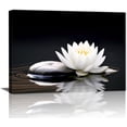 thumbnail image 1 of Zen White Lotus Flower Wall Art Black and White Lotus on Spa Stone and Water Picture Canvas Print Artwork for Yoga Meditation Room Bathroom Wall Decor, 1 of 11