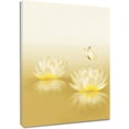 thumbnail image 1 of Zen Yellow Flower Wall Art for Bathroom Water Lily Floral and Butterfly Pictures Wall Decor Modern Spiritual Yoga Spa Framed Wall Art for Living Room Bedroom Home Office Decor,12L X 12W Inches, 1 of 6