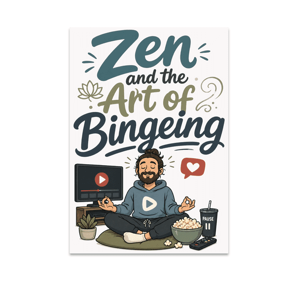 Zen and the Art of Bingeing - Streaming Humor Enthusiast - 13x19 Poster Print