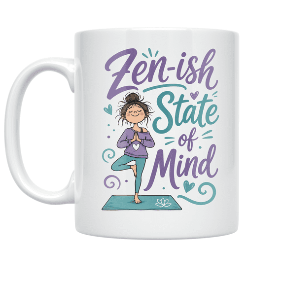 Zen-ish State of Mind - Mindfulness Supporter - 11 oz Ceramic Coffee Mug