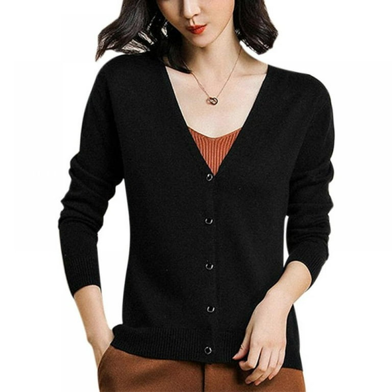 Black solid cotton full sleeves cardigan sale