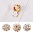 thumbnail image 1 of ZenCart 1/6Pcs Women Button Covers Shiny Rhinestone Cufflinks Snap-on Removable Button Clips Shirt Dress Accessories, 1 of 8