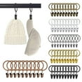 thumbnail image 1 of ZenCart 10 Pcs Curtain Rings with Clips Polished Iron No Tools Needed Snap-On Design Easy to Use Curtains Clamps with Hooks Curtain Accessories for Bathroom Living Room Home Decor, 1 of 8