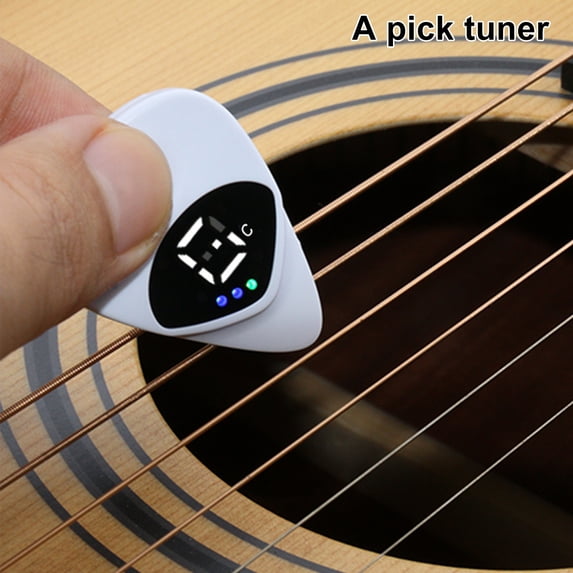 ZenCart 2-In-1 Guitar Pick Tuner LED Display Acoustic Electric Guitar Ukulele Bass Violin Banjo Tuner Digital Tuner 12 Equal Temperaments Tuning Tools