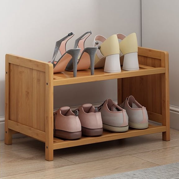 ZenCart 2-Tier Small Shoe Rack Organizer Smooth Edge Burr Free Easy Assembly Home Entryway Organization Shoe Stand