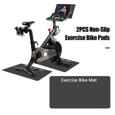ZenCart 2Pcs Exercise Bike Non-Slip Mat Noise Reduction Indoor Cycling Bike Stationary Bicycle Bike Trainer Elliptical Treadmill Sound Absorption Carpet Hardwood Floor Protector Pad