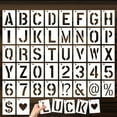 thumbnail image 1 of ZenCart 42Pcs Letter Stencils Set Multipurpose Symbol Numbers Craft Stencils Reusable Alphabet Templates DIY Art Projects, 1 of 8