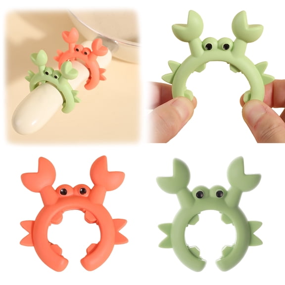 ZenCart 6Pcs Spatula Holders Heat-Resistant Anti-Scalding Compact Size Multipurpose Silicone Utensil Holders Crab-Shaped Spoon Holders
