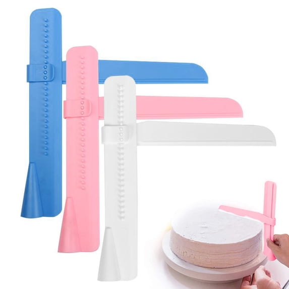 ZenCart Adjustable Cake Smoother Scraper Fondant Spatula Cake Edges Smoother Food-Grade Cakes Pastry Spatula Cream Leveling Device