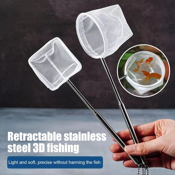 ZenCart Aquarium Fish Net with Extendable Handle Telescopic Mesh Net for Fish And Shrimp Catching Debris Cleaning Tool for Fish Tank Pond Creek