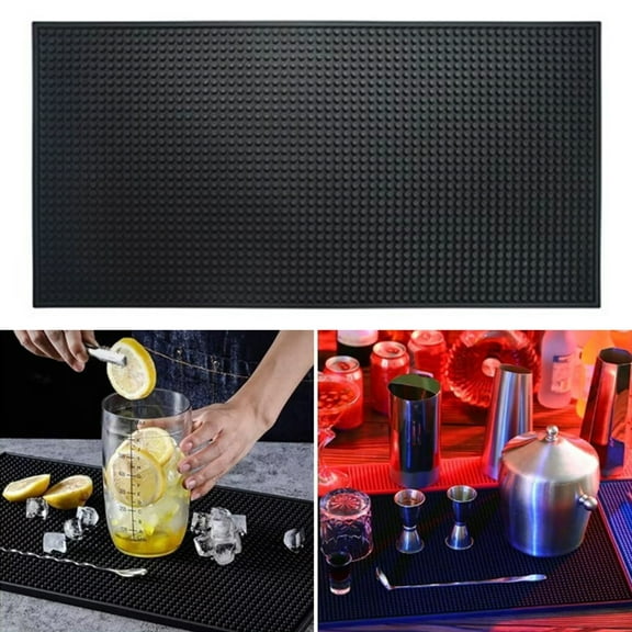 ZenCart Bar Mat PVC Countertop Coffee Mat Service Spill Mat for Bartender Kitchen Cup Glasses Dish Drying Mat Non-Slip Waterproof Kitchen Counter Protector