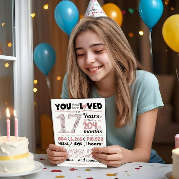 ZenCart Birthday Card 10 13 15 17 18 20 30 35 40 50 Year Old Girl Birthday Greeting Card Anniversary Gifts for Daughter Niece