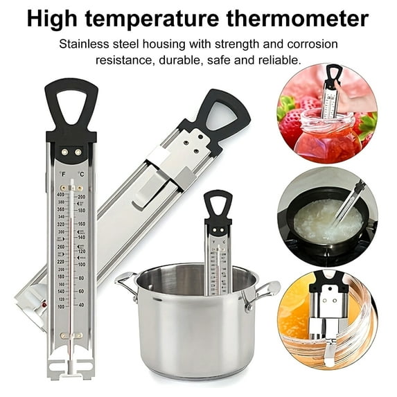 ZenCart Candy Thermometer 6-Zone Stainless Steel Clip-On Instant Read Cooking Thermometer for Deep Baking Frying Temperature Gauge