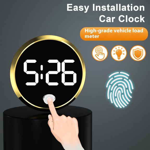 ZenCart Car Digital Dashboard Clock Automotive Clock LED Time Display Touch Activated Car Clock Stick on Clock for Car Dashboard
