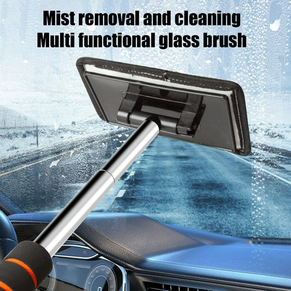ZenCart Car Glass Defogging Brush Stainless Steel Telescopic Rods Front Windshield Roof Automobile Glass Defogging Brush