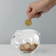 Cartoon Bear Piggy Bank – Transparent Plastic Money Box For Kids, Coin & Bill Savings, Blue