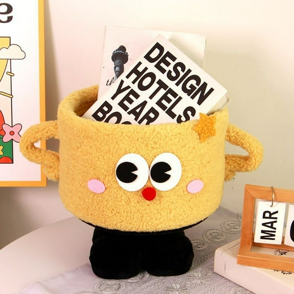 ZenCart Cartoon Storage Basket with Eyes Legs Large Capacity Vibrant Color Adorable Storage Box Multi-functional Organizer