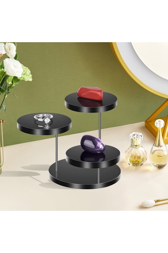 Desktop Jewelry Rack 3-tiers 360 Degree Rotation Watch Glasses Necklace Display Holder Jewelry Stand Room Decor Retail Bracelet Organizer
