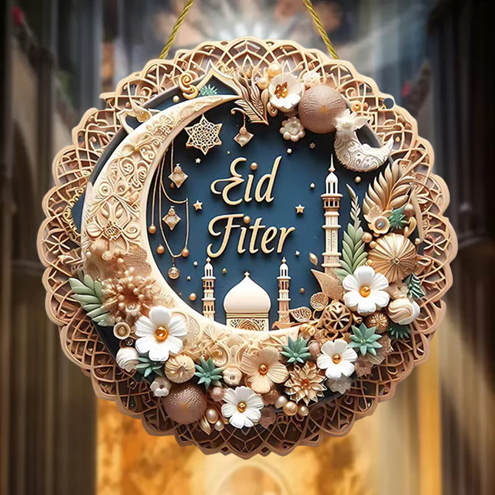 ZenCart Eid Mubarak Door Sign Moon Star 2D Acrylic Pendant Islamic ...