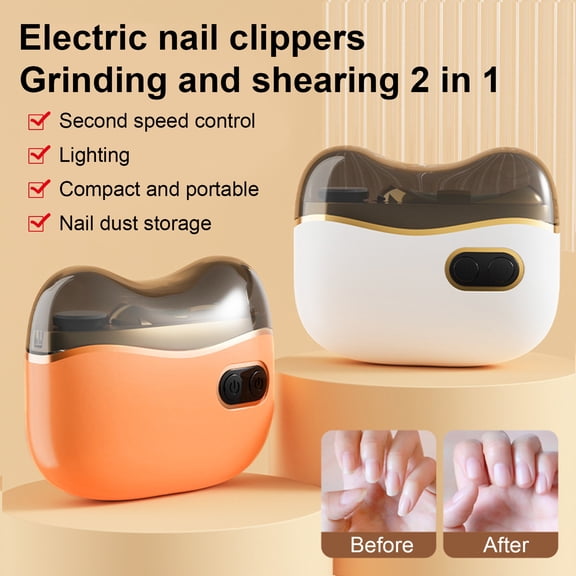 ZenCart Electric Nail Clipper Polisher with LED Light 2-Speed Rechargeable 3-In-1 Automatic Fingernail File Baby Kids Adults Seniors Manicure Trimmer