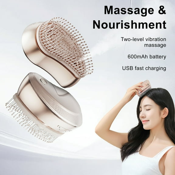 ZenCart Electric Spray Scalp Massager Brush Multi-purpose Hair Oil Applicator Vibrating Head Massage Tools Portable Rechargeable Cordless Massage Detangling Comb