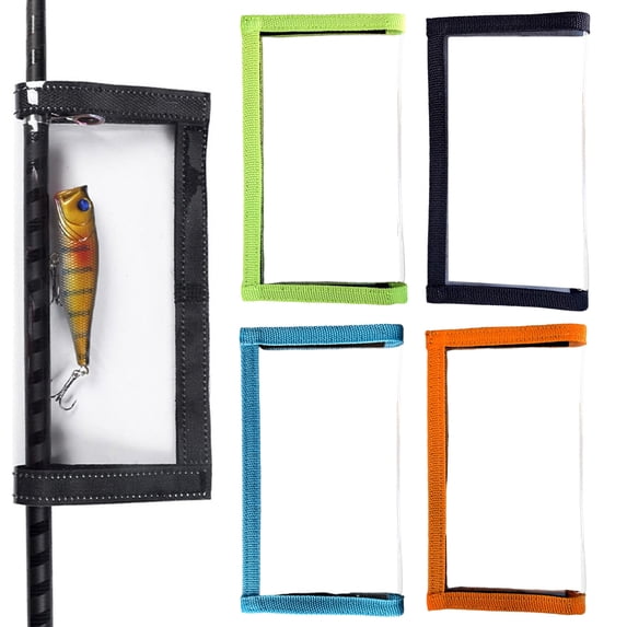 ZenCart Fishing Lure Wrap Clear PVC Fishing Rod Hook Cover Fastener Tape Fishing Bait Holder Protector Storage Pouch Fishing Accessories