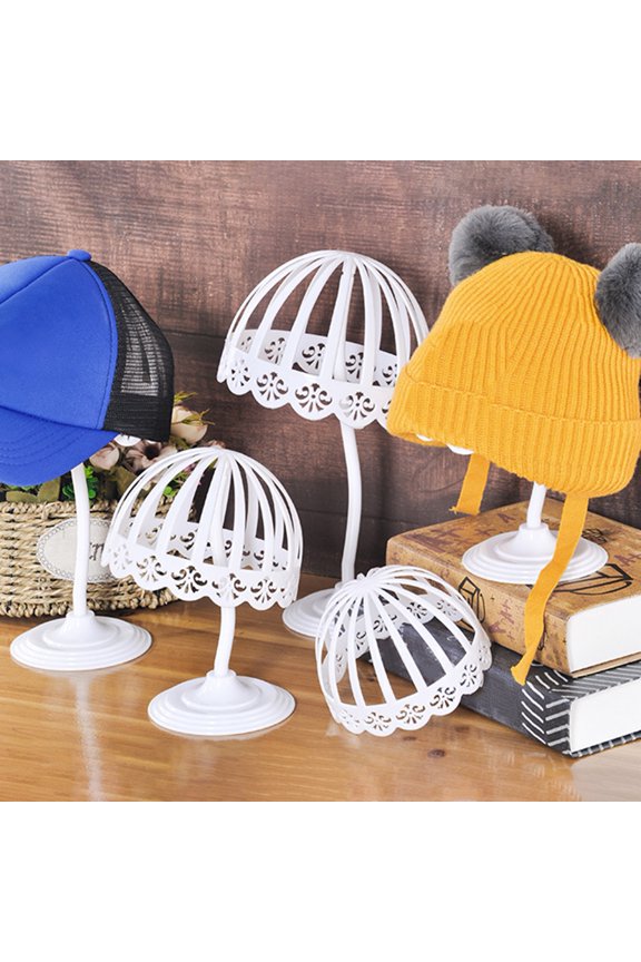 Hat Rack Stand for Hats Wigs Exhibition Multiple Sizes with Lace Edge Bucket Hat Fisherman Hat Display Holder Hat Organizer for Home Stores