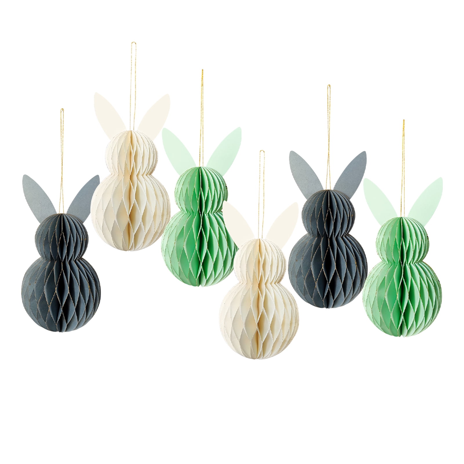 ZenCart Honeycomb Easter Ornament 3D Paper Bunny Hanging Decoration ...