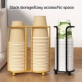 thumbnail image 1 of ZenCart Kitchen Paper Cup Holder Hollow Design 2 Compartments Universal Disposable Cup Organizer Storage Rack for Office Countertop, 1 of 8