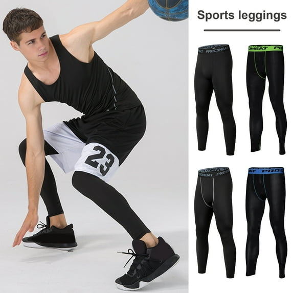 ZenCart Men Fitness Compression Pants Quick-drying High Elasticity Sporty Style Solid Color Thin Milk Silk Basketball Trousers Outdoor Activities Gym Trousers