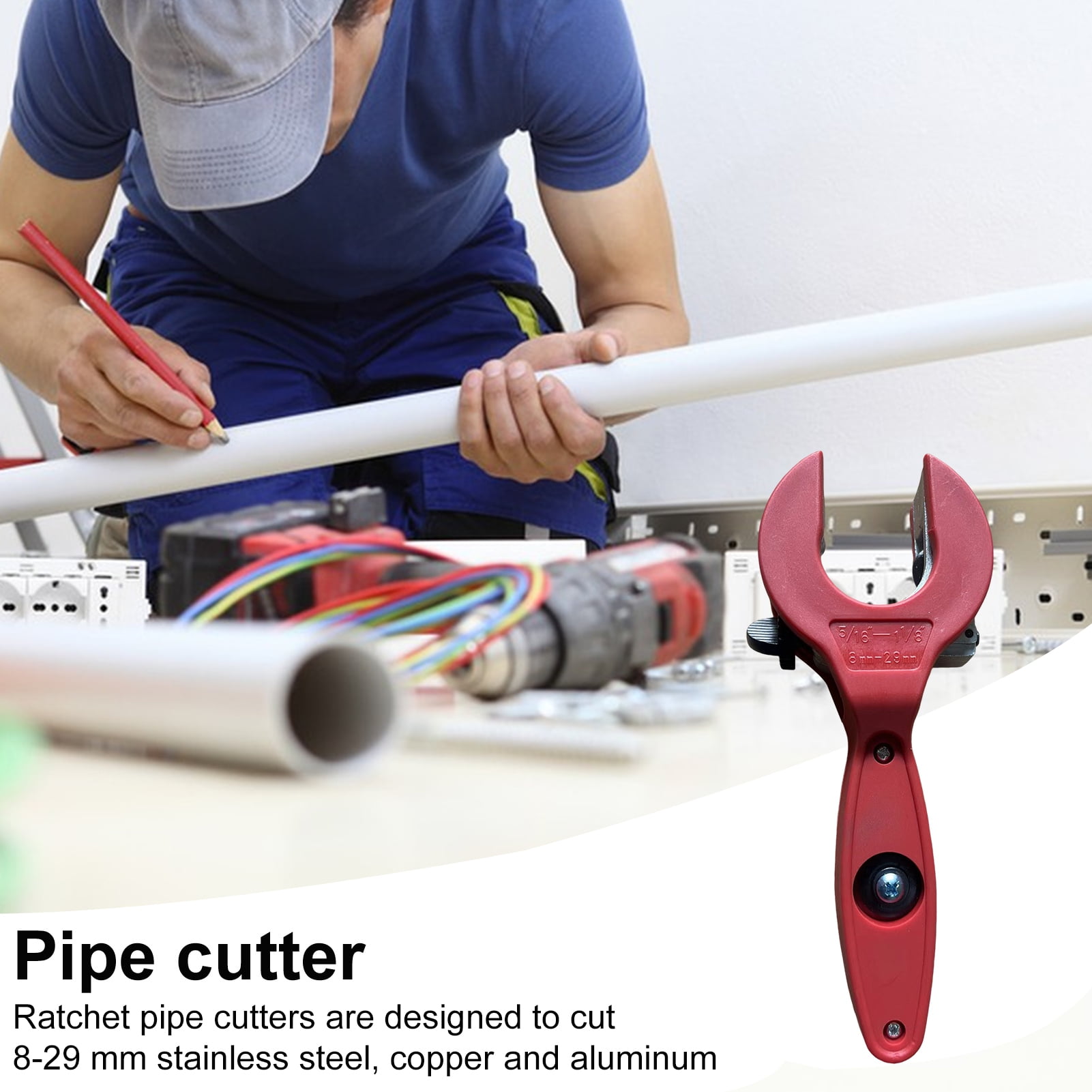ZenCart Ratchet-type Pipe Cutter with Sharp Durable Blade Heavy Duty ...