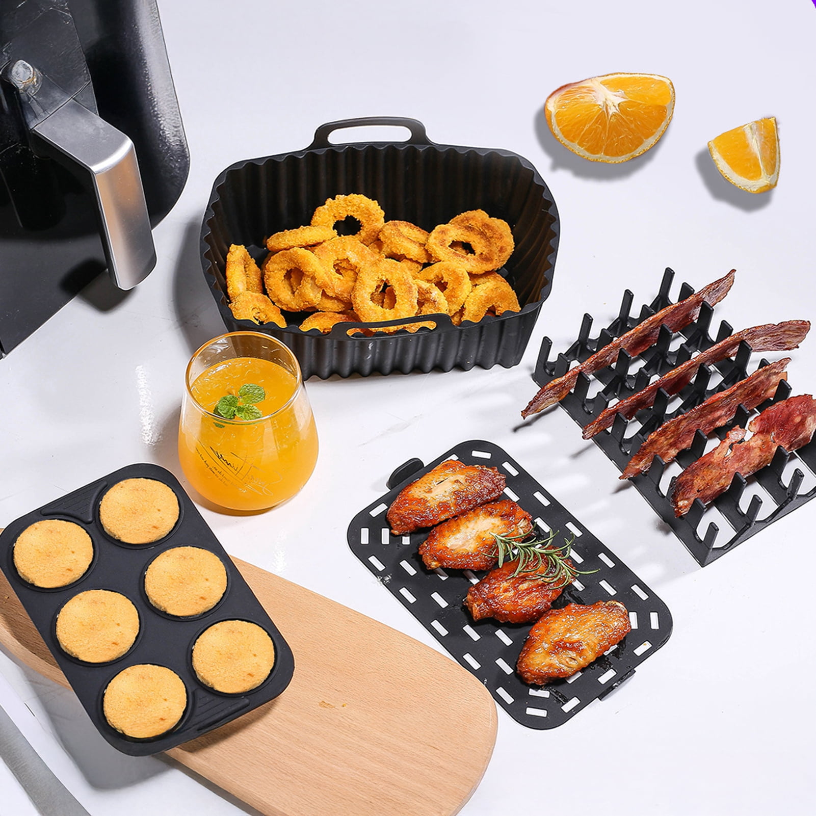 ZenCart Silicone Baking Mat Non-Stick Air Fryer Liner for Cakes Cookies Jelly Pudding Oven Pan Hot Dog Bacon Rack Reusable Cake Molds
