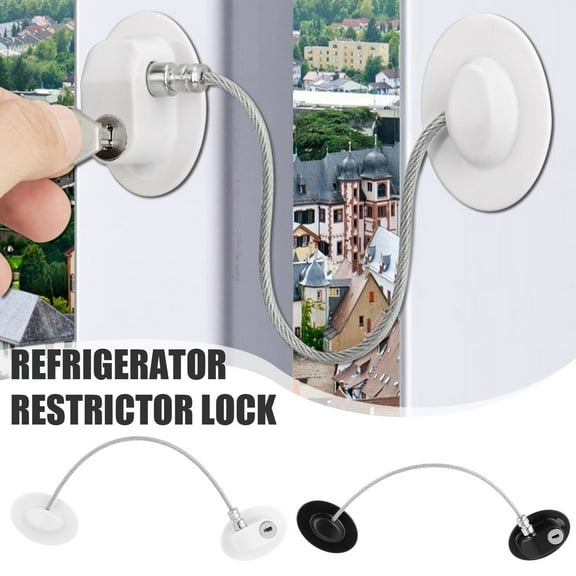 ZenCart Stainless Steel Window Restrictor Lock Adhesive Door Window Lock with Keys Childproof Casement Window Anti Theft Window Cabinet Fridge Security Lock