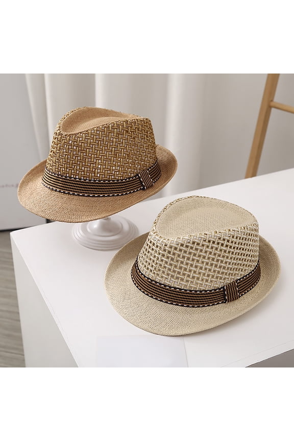 Summer Straw Sun Hat Breathable Woven Material UV Protection Hat with Wide Brim Versatile Summer Accessory