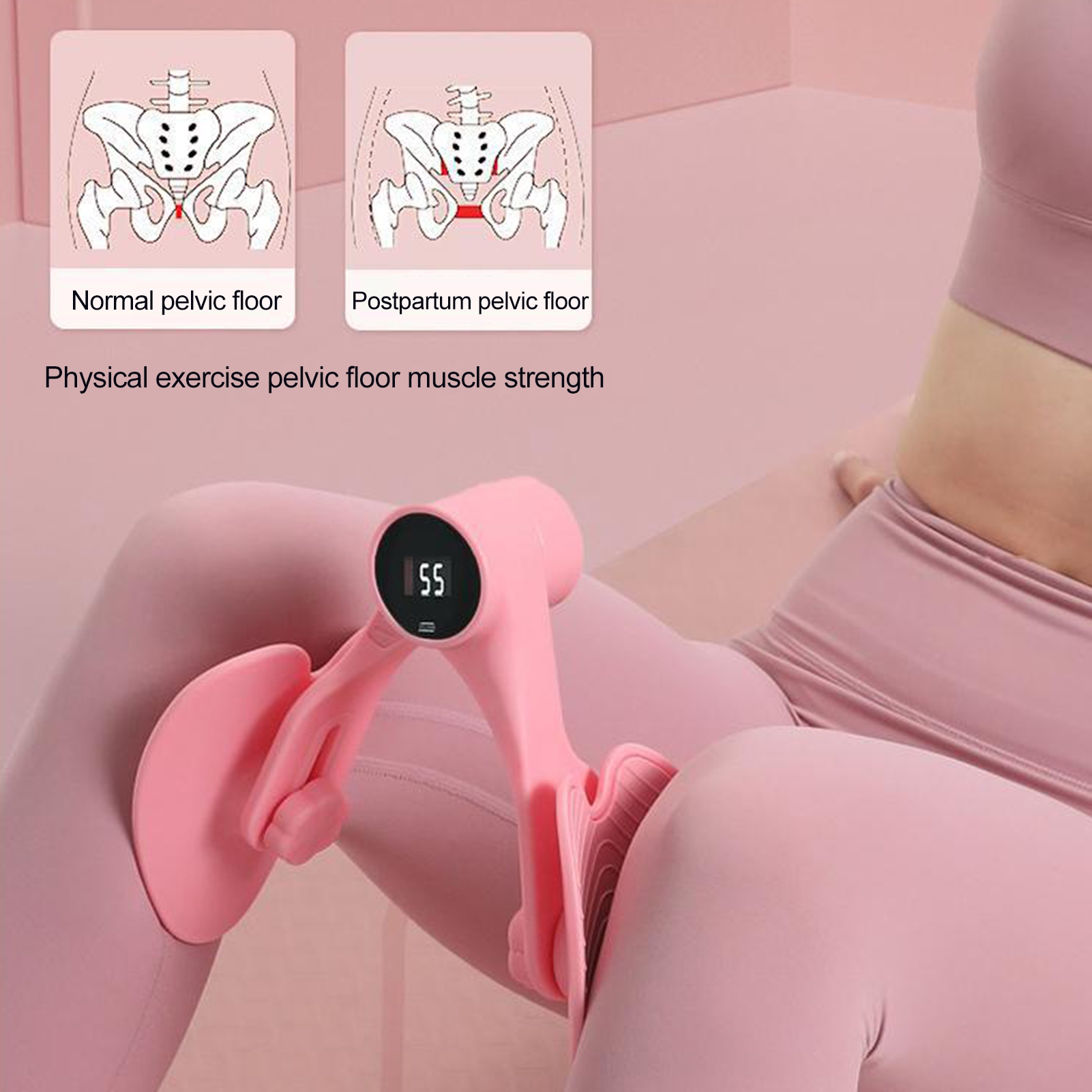 Upgraded Inner Thigh Exerciser For Women, Adjustable Pelvic Floor Muscle Exercise Devices Hip Trainer Kegel Exerciser Postpartum Rehabilitation Thigh Tone