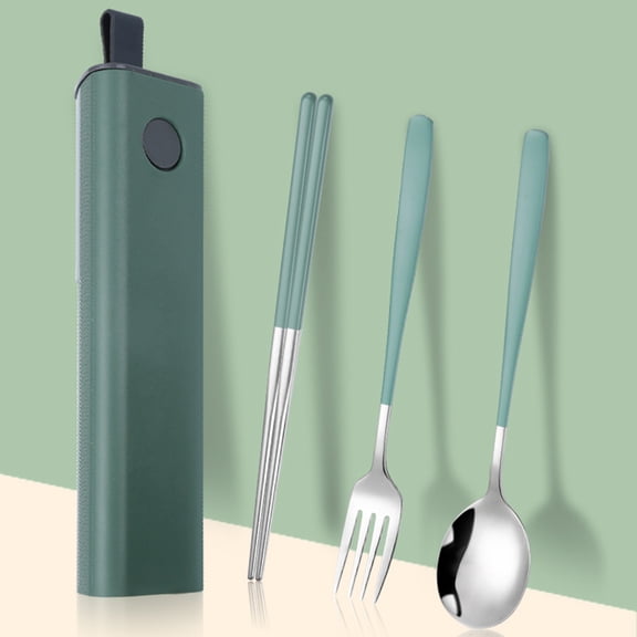 ZenCart Travel Utensil Set Stainless Steel Fork And Spoon with Case Portable Tableware Set Smooth Edge Flatware Set for Office School Camping